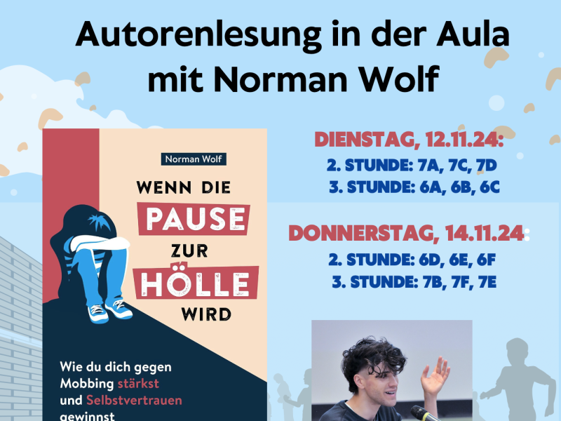 Lesereise mit Norman Wolf zum Thema Mobbing